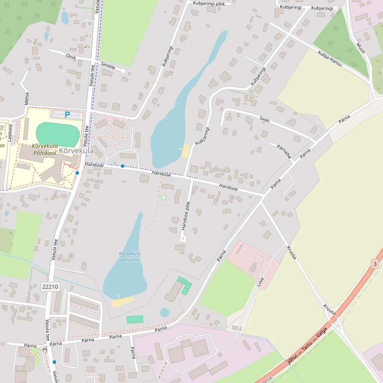 Kaardivaade Hariduse põik 1 ümbrusest Kõrvekülas