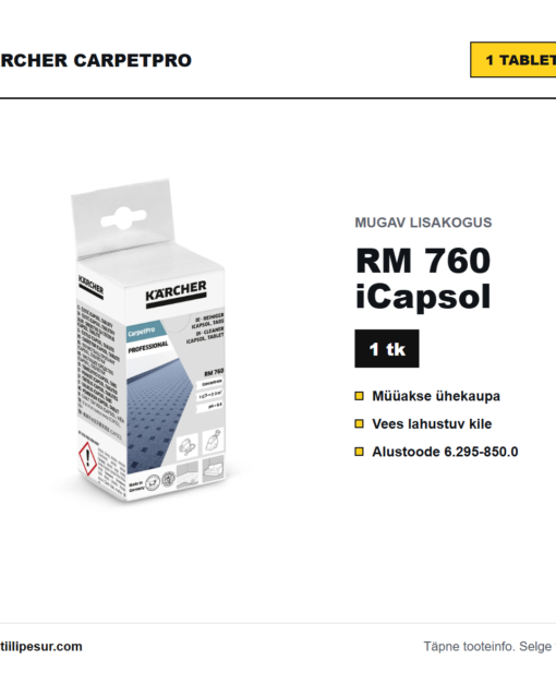 Kärcher CarpetPro RM 760 iCapsol puhastustablett, 1 tk, ülevaade