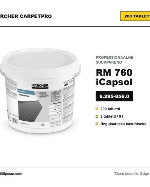 Kärcher CarpetPro RM 760 iCapsol puhastustabletid, 200 tk, ülevaade