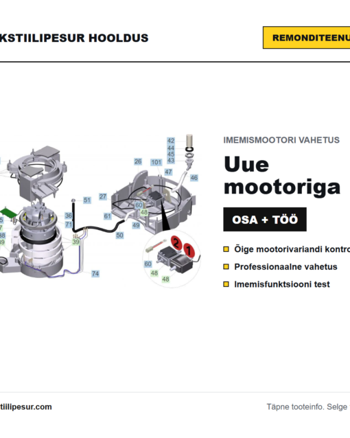 Kärcher Puzzi imemismootori vahetus uue mootoriga, ülevaade