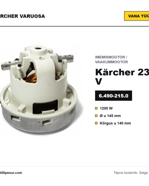 Kärcher Puzzi imemismootor 230 V, vana tüüp 6.490-215.0, ülevaade