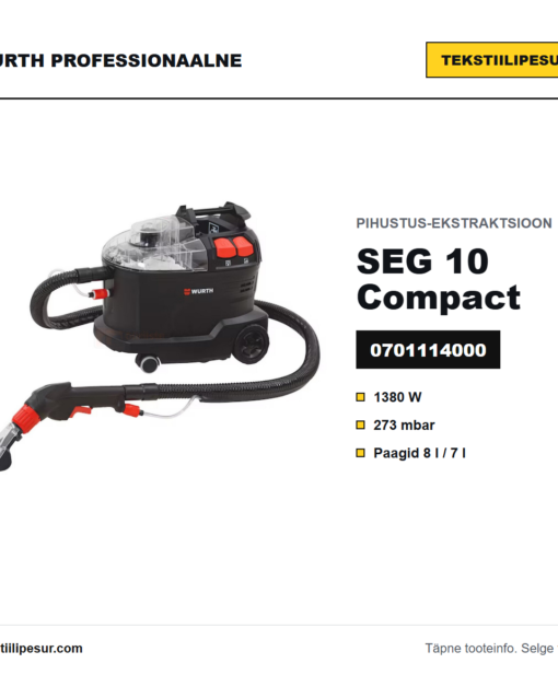 Würth SEG 10 Compact tekstiilipesur, ülevaade